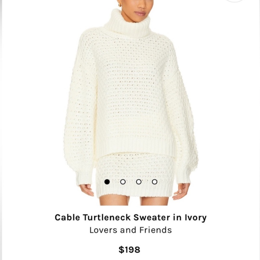 Cable knit turtleneck sweater AND miniskirt. NWT never worn